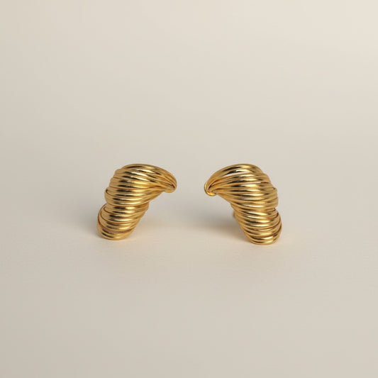 Golden Twist Curve Earrings