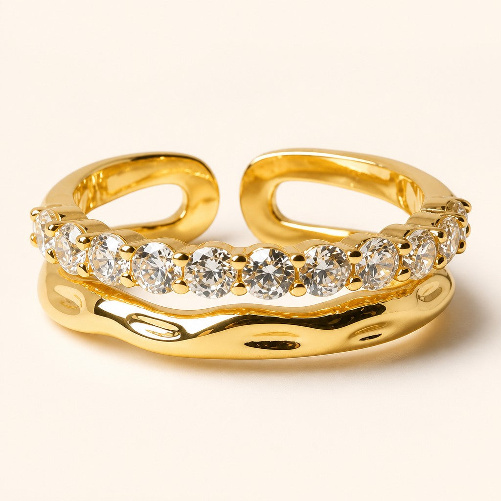 Double Row Gem Ring