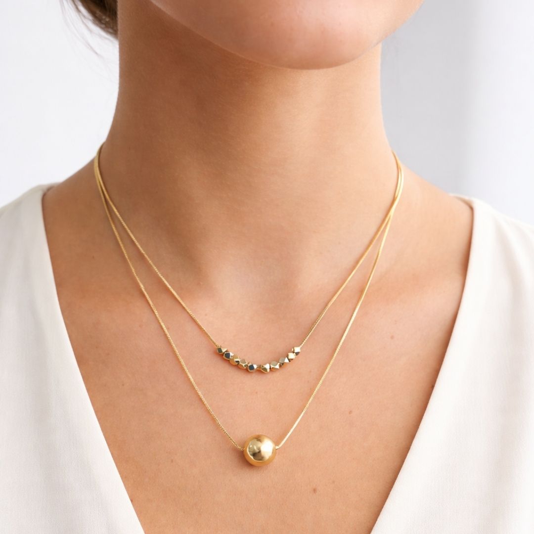 Luna Bead Layered Necklace