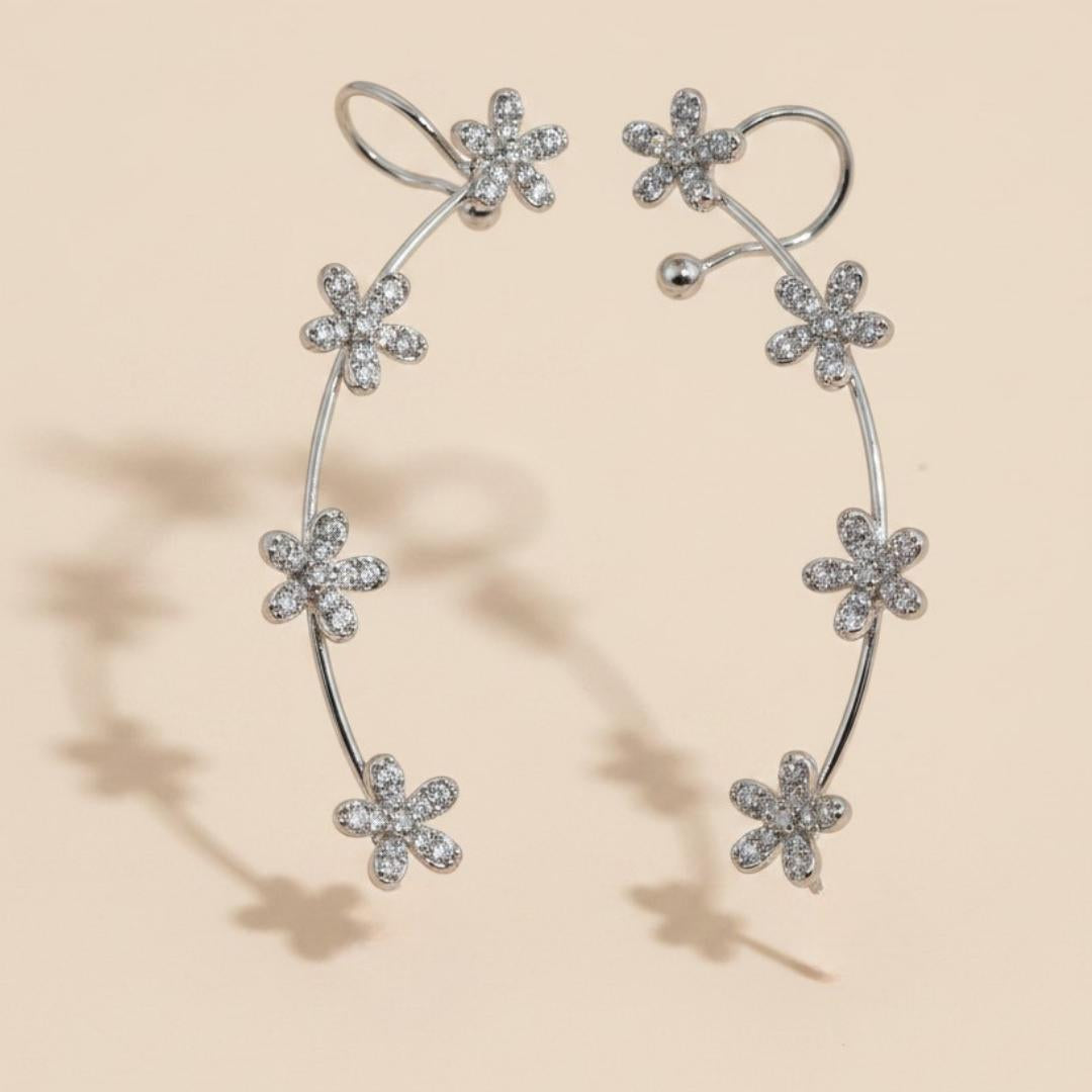 Silver Bloom Ear Cuff