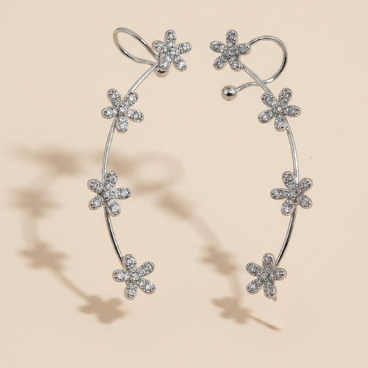 Silver Bloom Ear Cuff