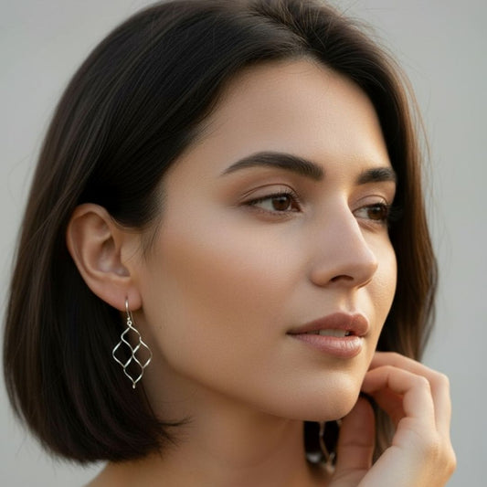 twisted diamond-shaped earring