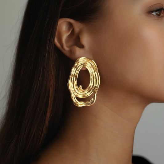 Golden Tide Statement Earrings