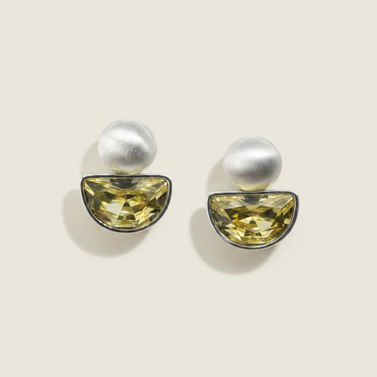 Yellow Crystal Drop Earrings