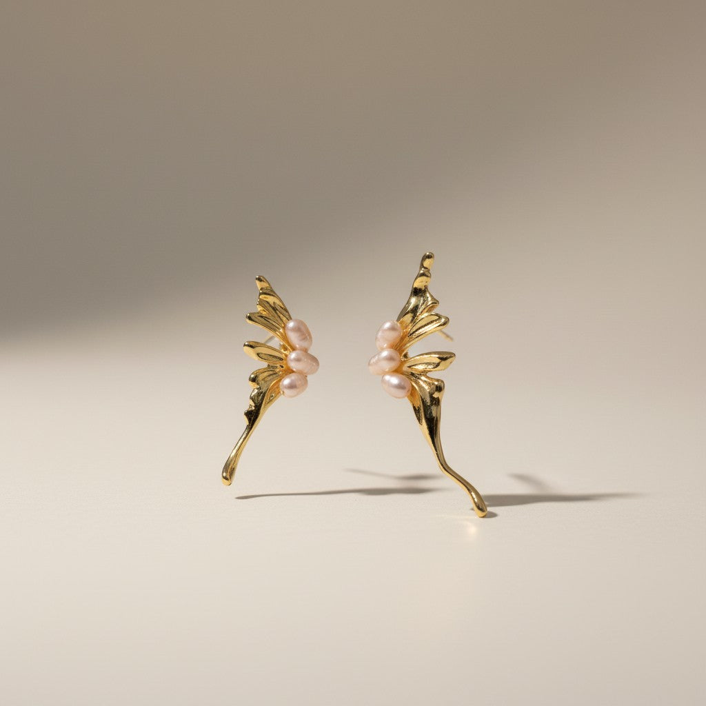 Gilded Pearl Earrings