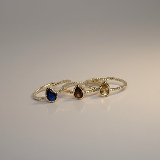 Dainty Drop Ring Stack