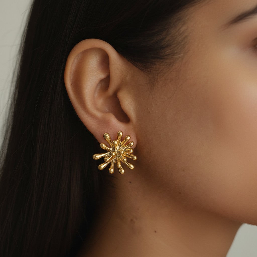 Sunburst Gold Earrings