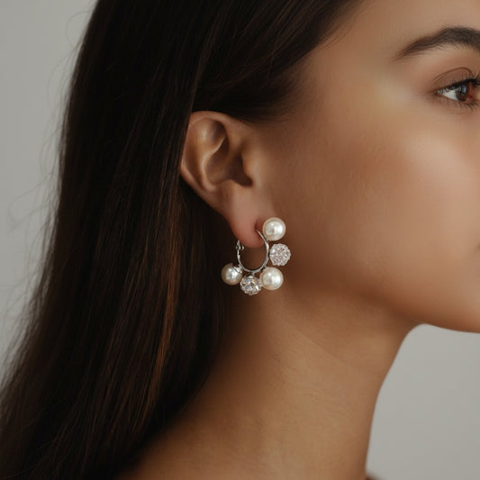 Pearl Sparkle Hoops