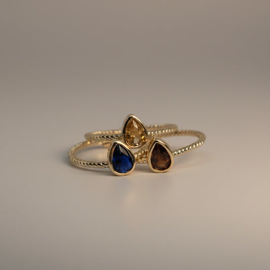 Dainty Drop Ring Stack