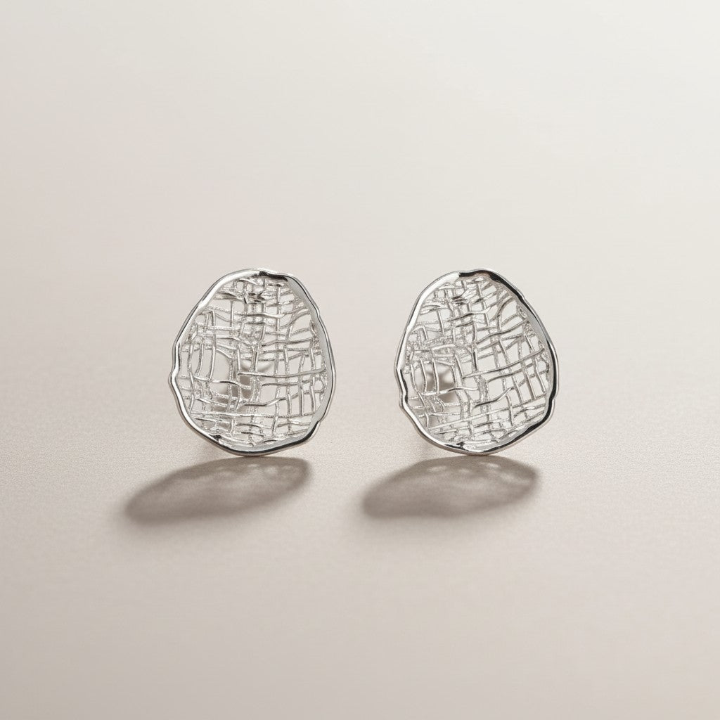 Silver Mesh Earrings