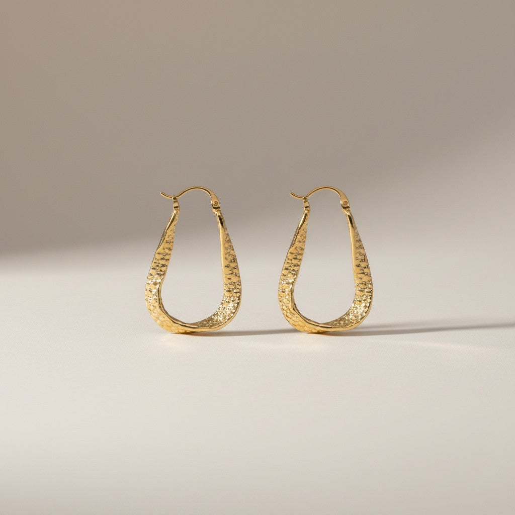 Hammered Glow Hoops