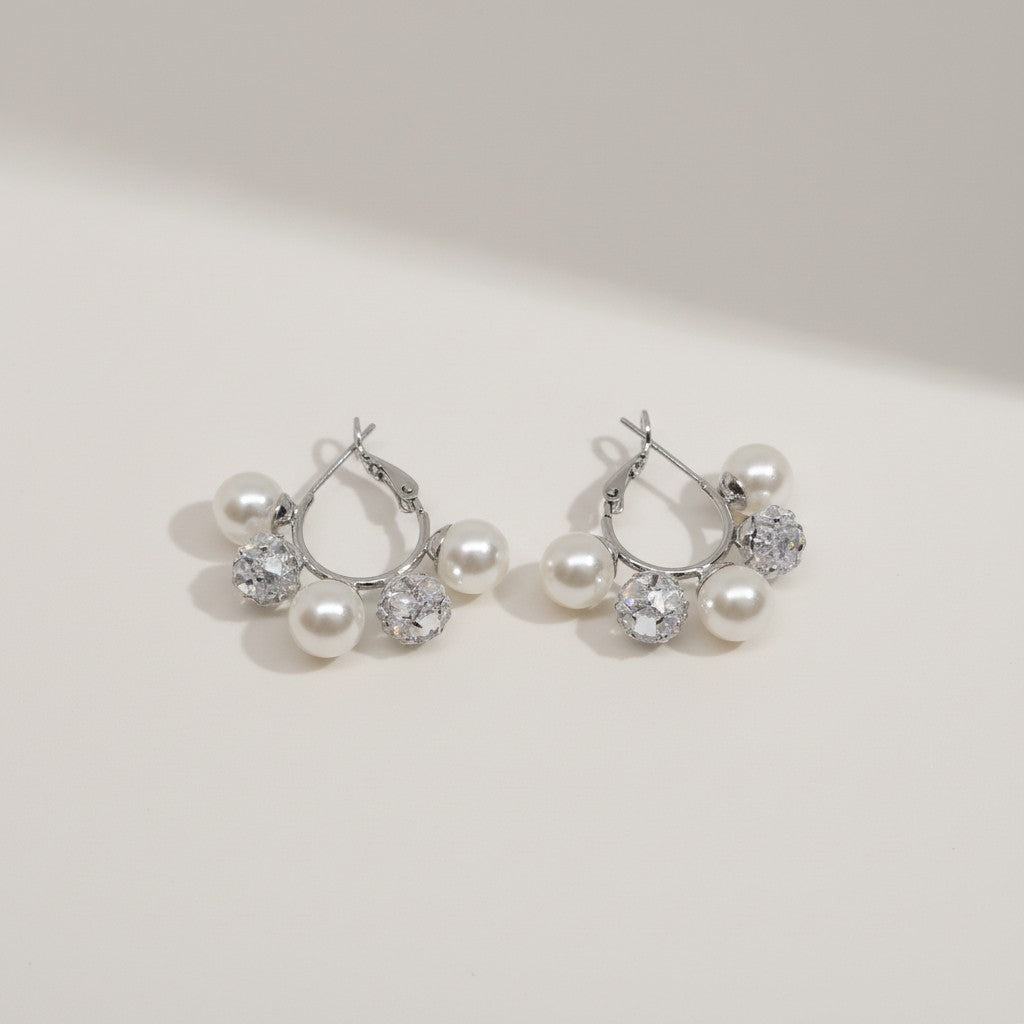 Pearl Sparkle Hoops