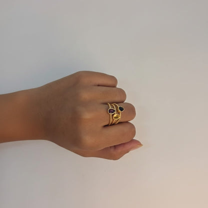 Dainty Drop Ring Stack