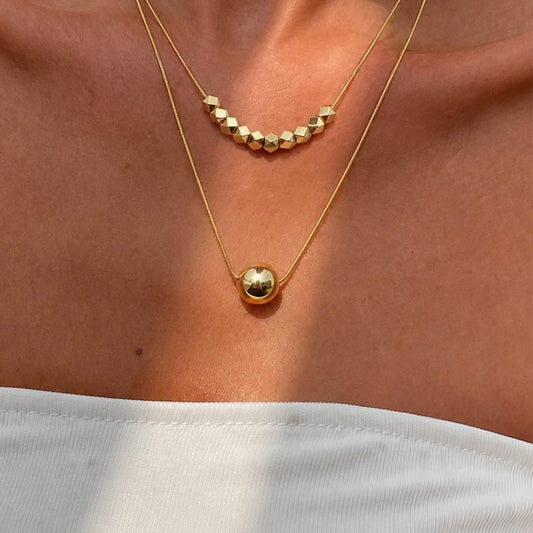 Luna Bead Layered Necklace