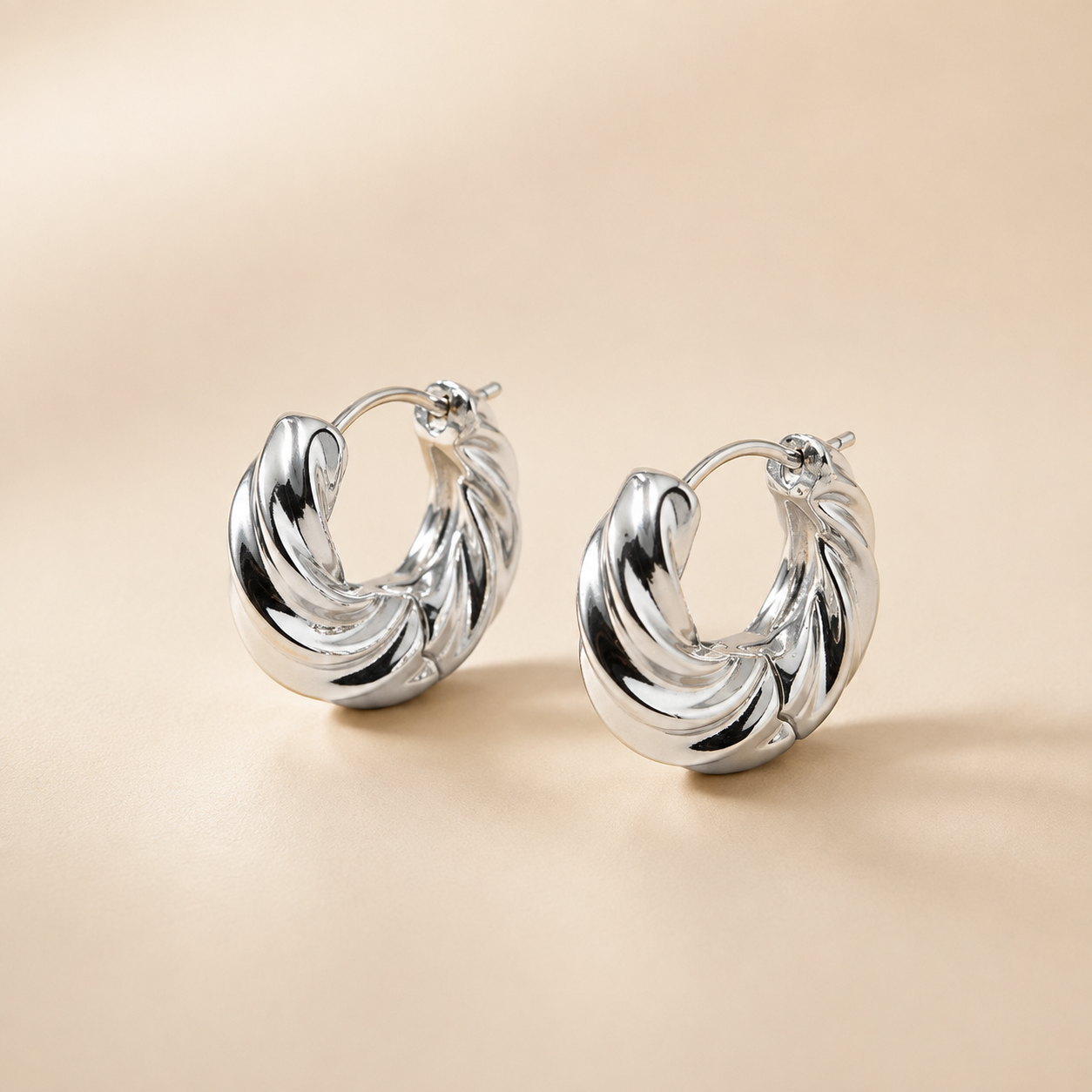 Silver Petal Cascade Earrings