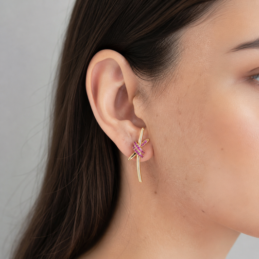 Pink Twist Elegance Earring