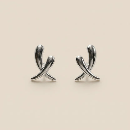 Silver Leaf Embrace Studs