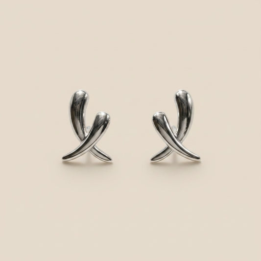 Silver Leaf Embrace Studs