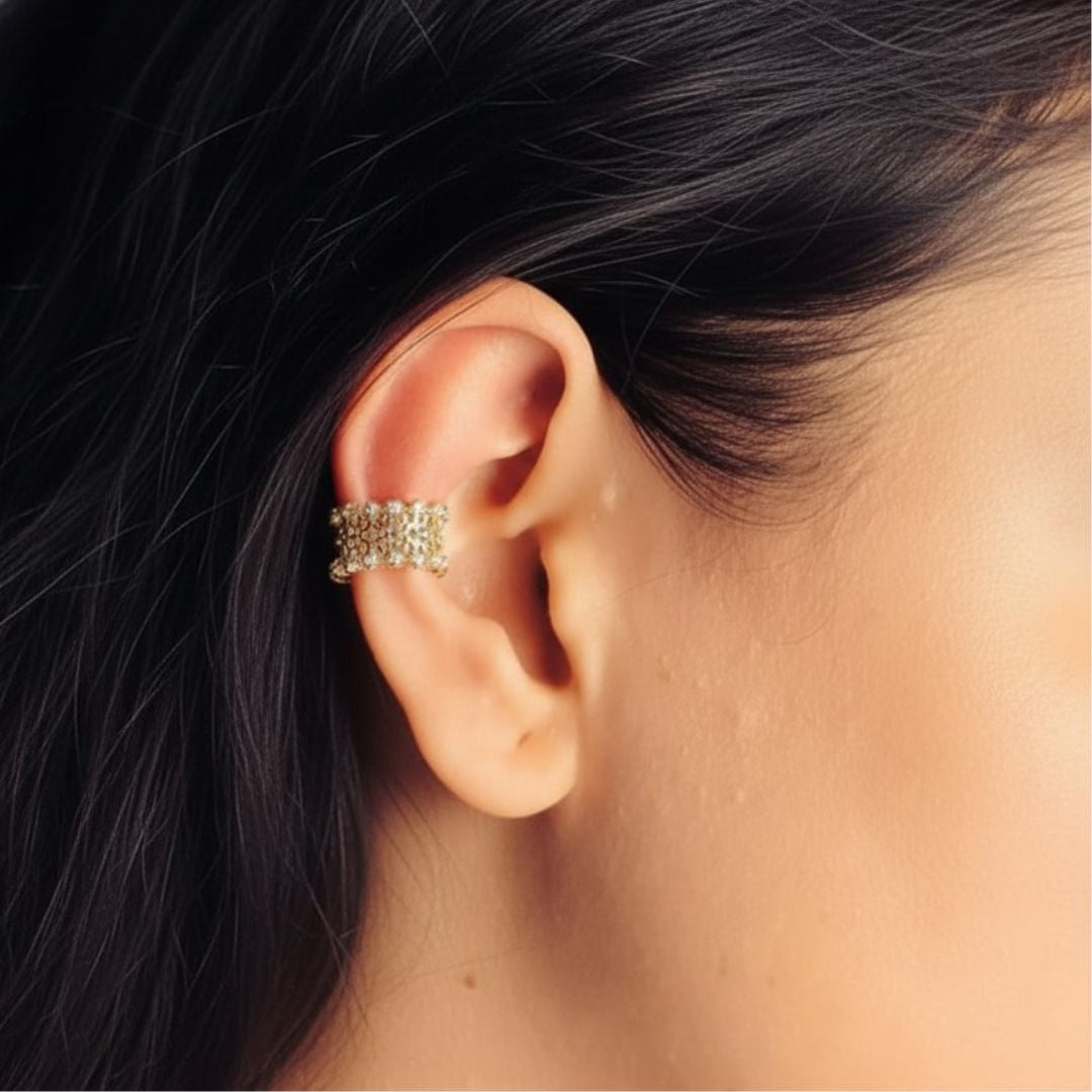 Golden Mesh Ear Cuff