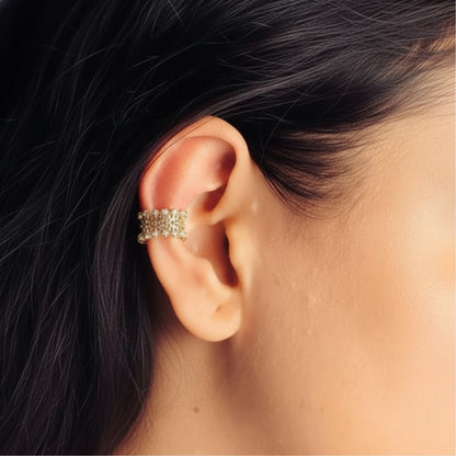 Golden Mesh Ear Cuff