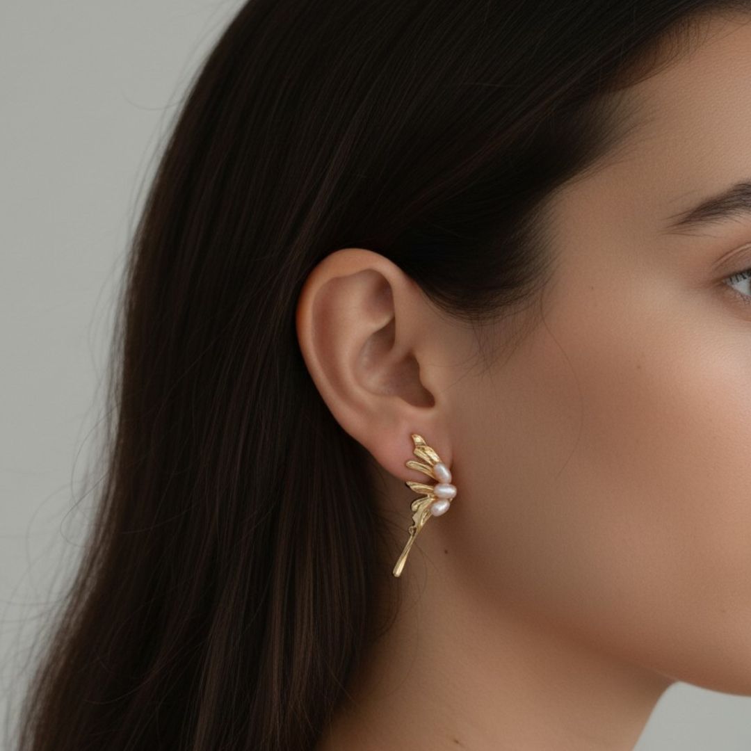 Gilded Pearl Earrings