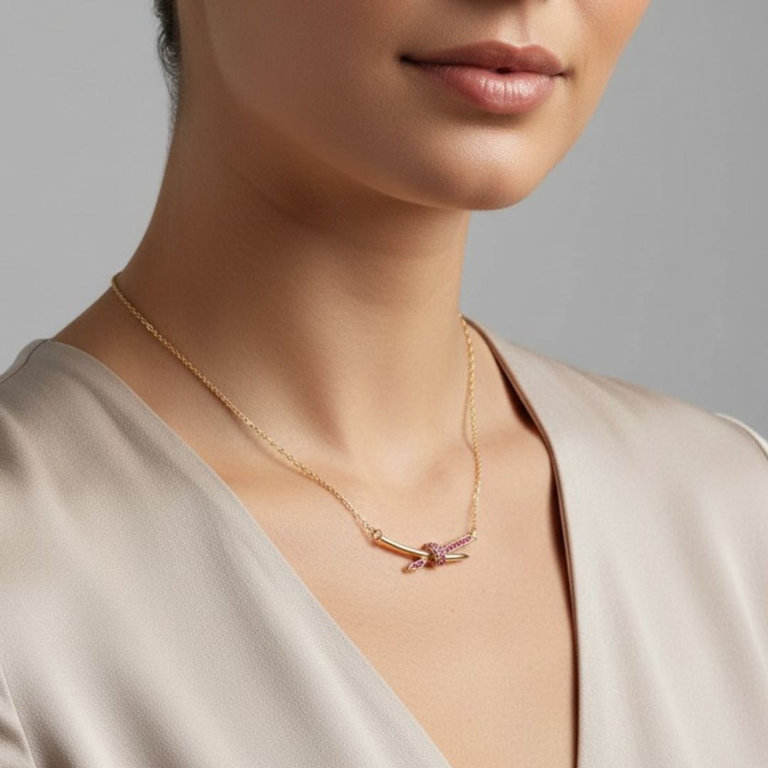 . Blush Knot Necklace