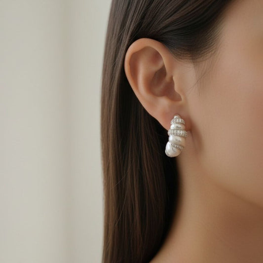 Crystal Croissant Earrings