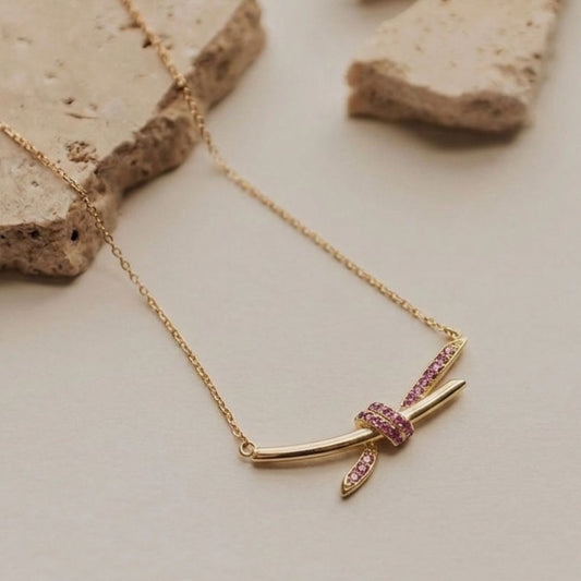 Blush Knot Necklace