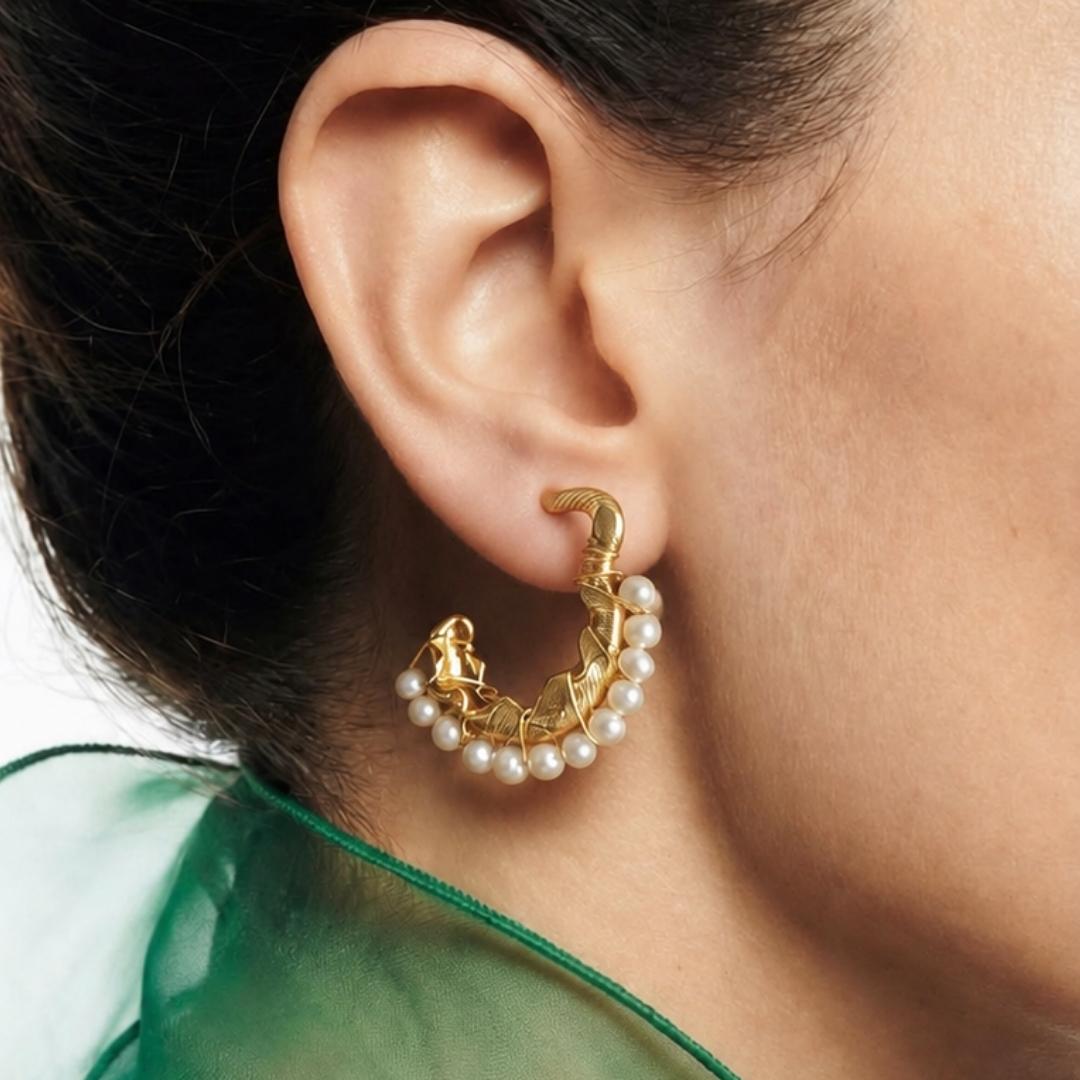 Luna Pearl Wrap Earrings