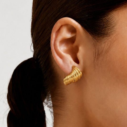 Golden Twist Curve Earrings