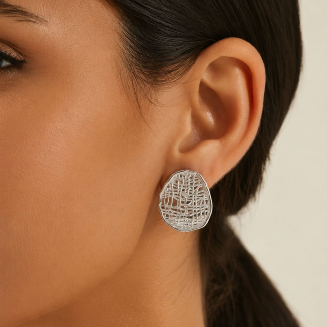 Silver Mesh Earrings