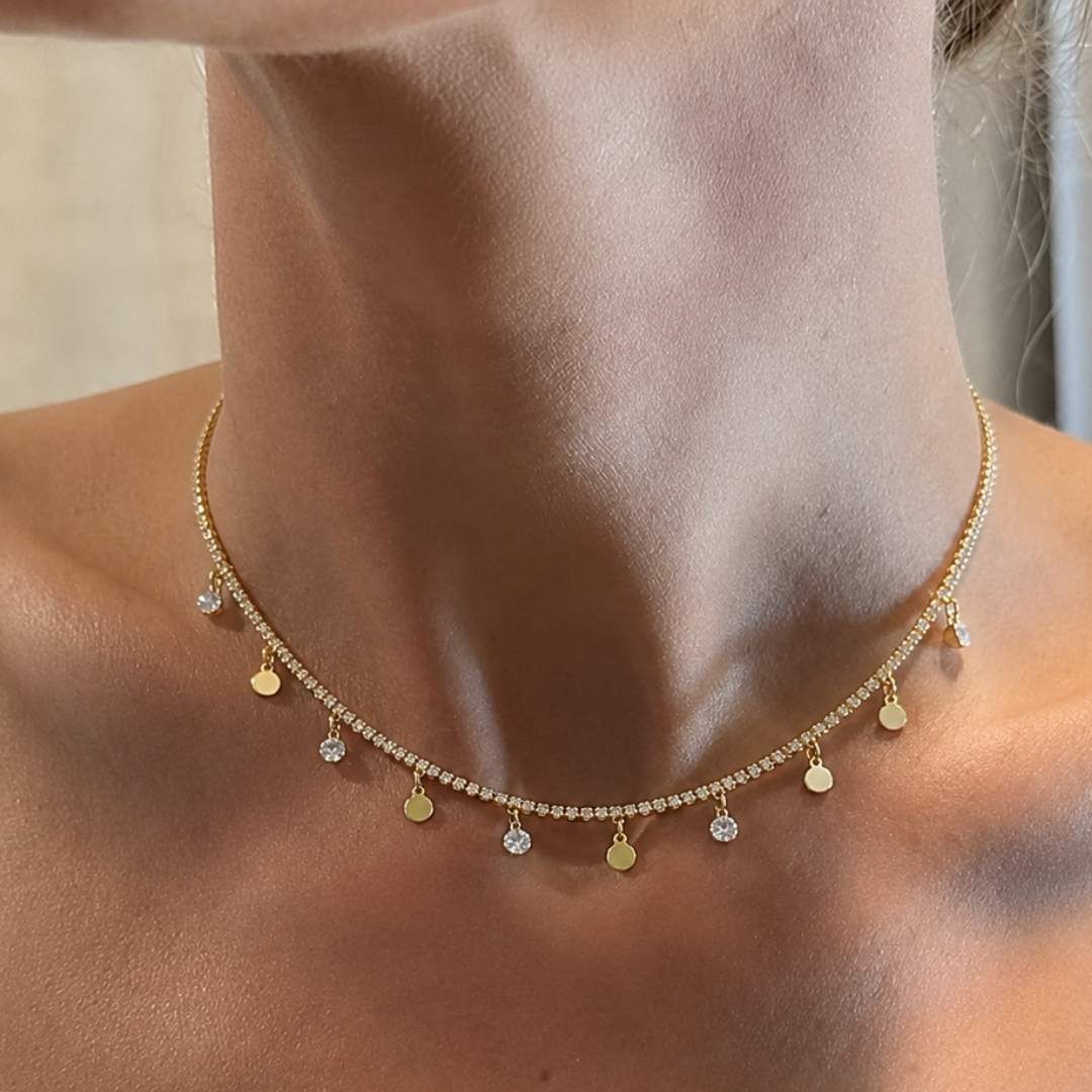 Crystal & Disc Choker