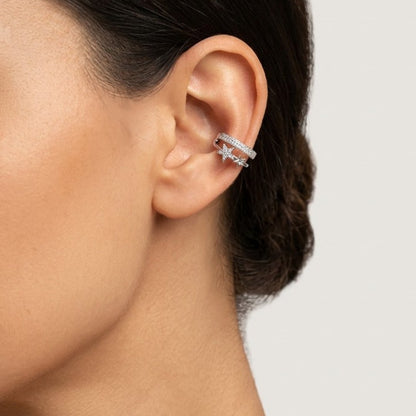 Star Charm Silver Ear Cuff