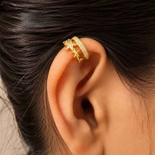 Star Charm Gold Ear Cuff