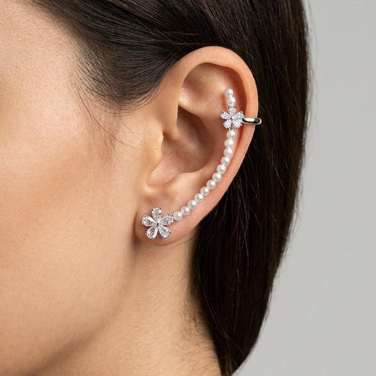 Floral Pearl Ear Cuff