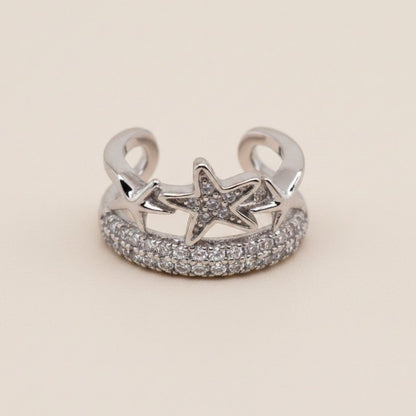 Star Charm Silver Ear Cuff