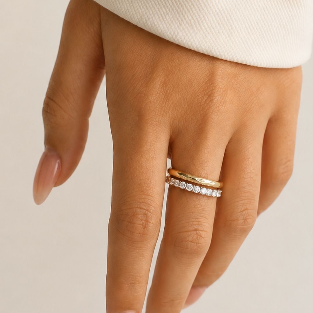 Double Row Gem Ring