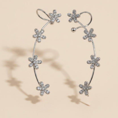 Silver Bloom Ear Cuff