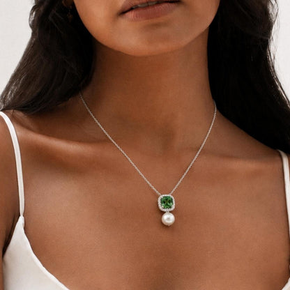 Pearl & Emerald Charm Necklace