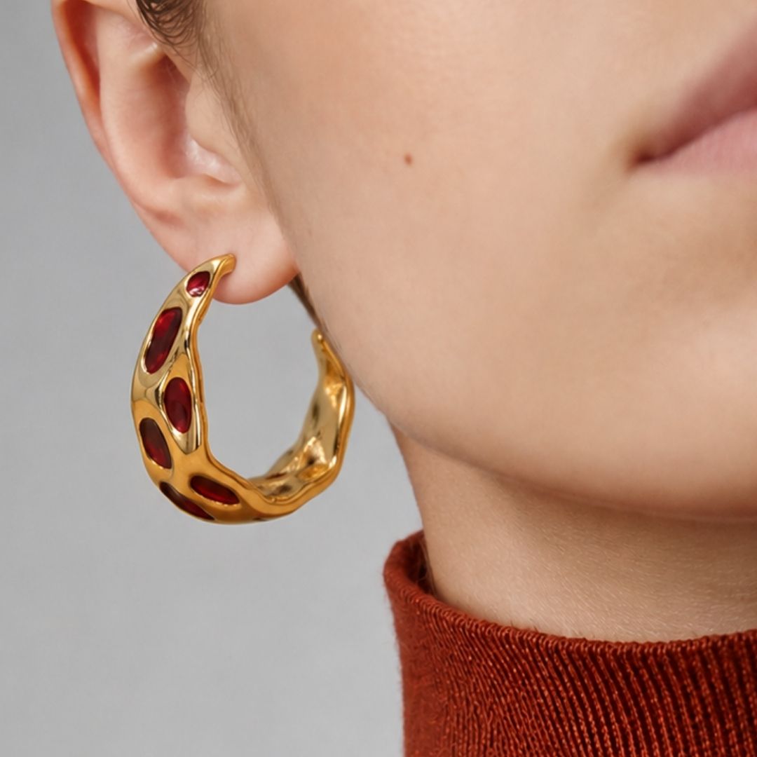 Ruby Veil Hoop