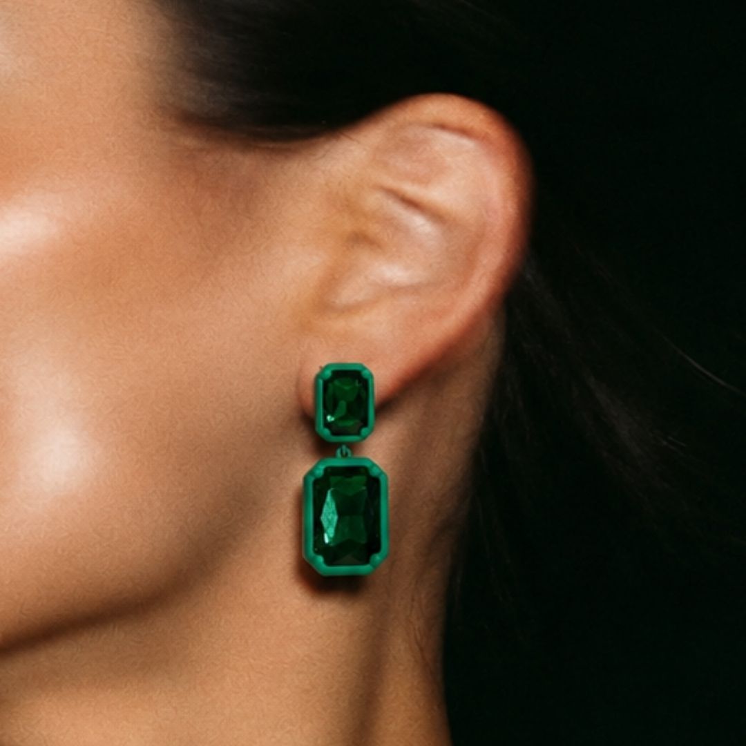 Green Gem Earrings