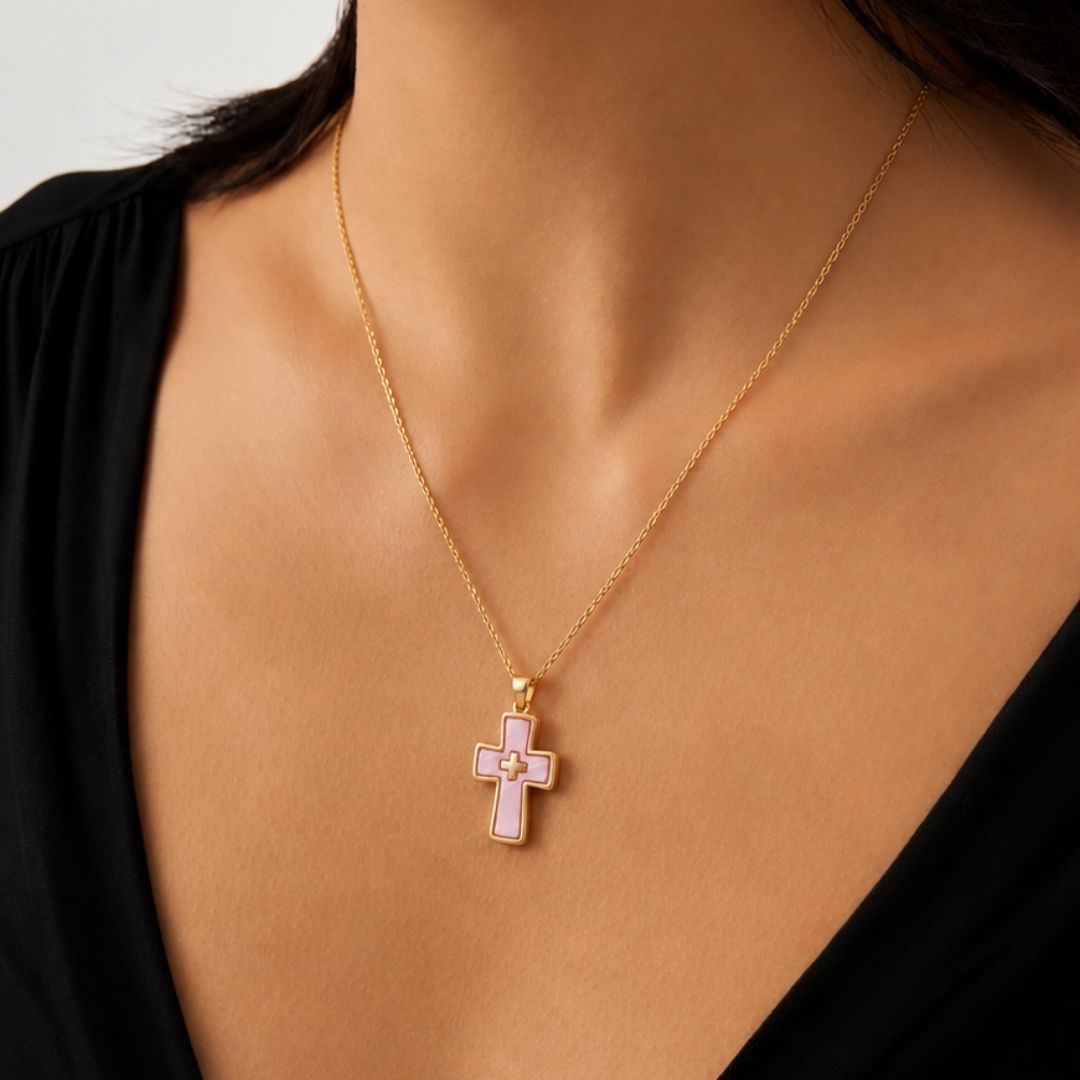 Pink Serenity Cross Pendant