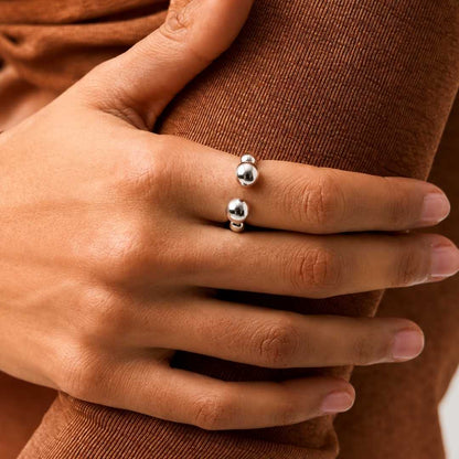 Silver Orbit Bead Ring