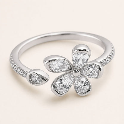 Gold Crystal Flower Ring