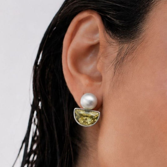 Yellow Crystal Drop Earrings