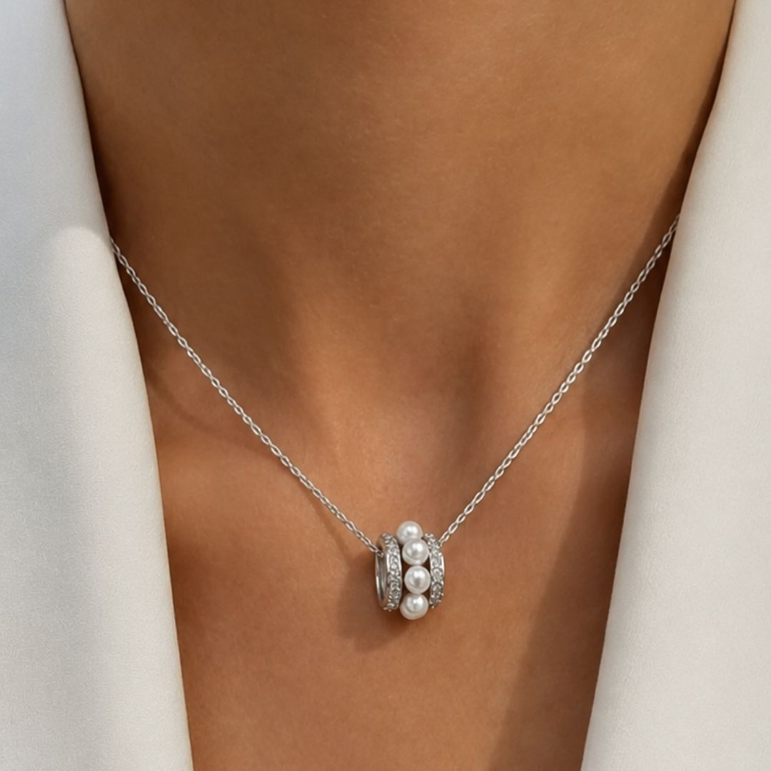 Moonlit Pearl Orbit Necklace