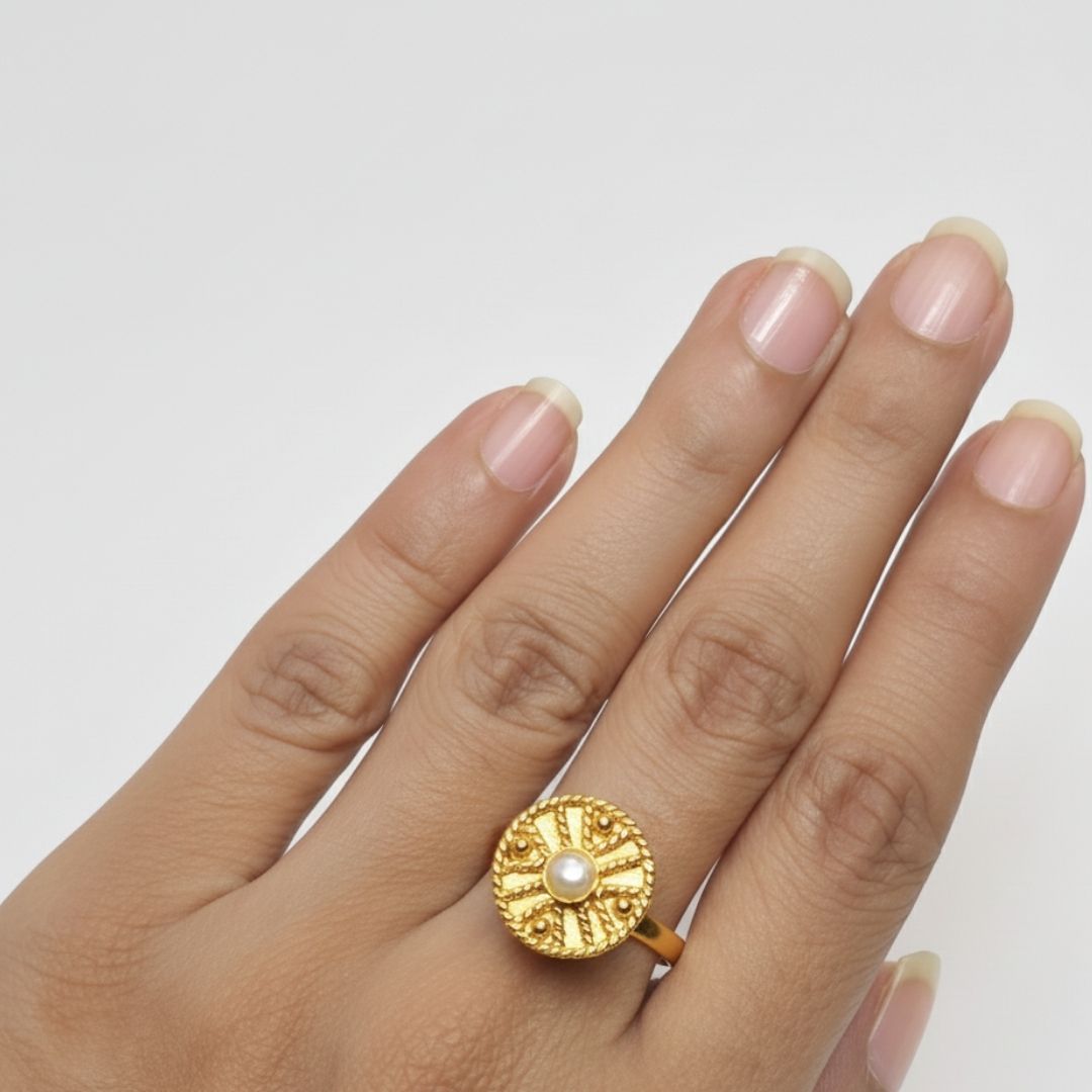 Sunburst Pearl Ring