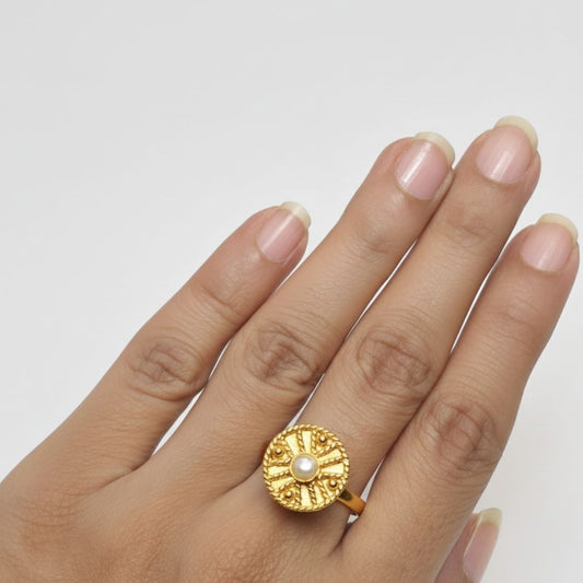 Sunburst Pearl Ring