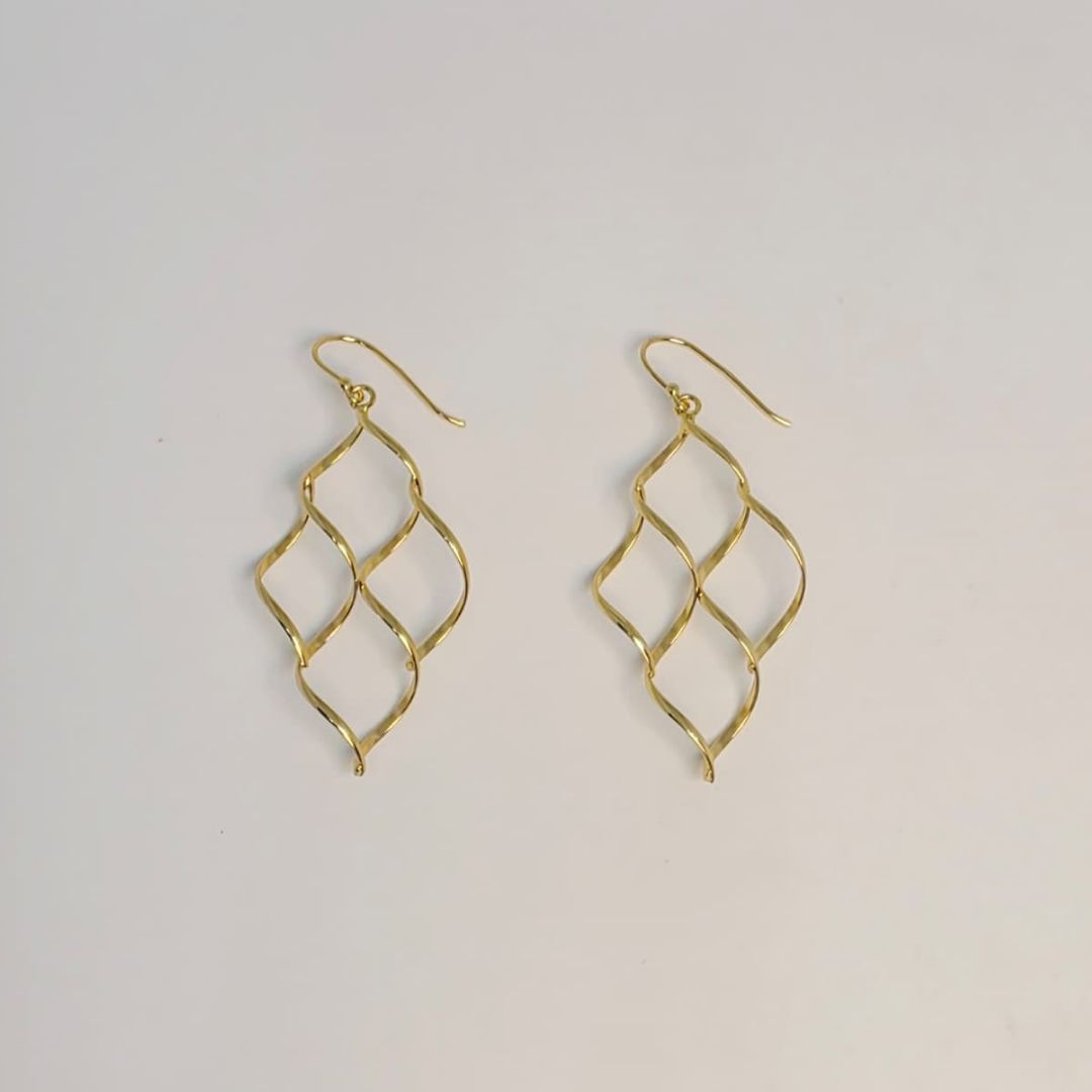 twisted diamond-shaped earring