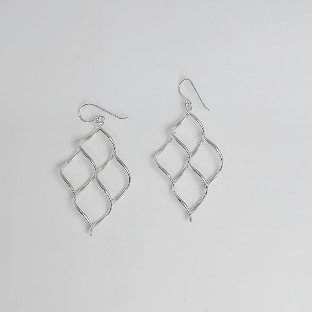 twisted diamond-shaped earring